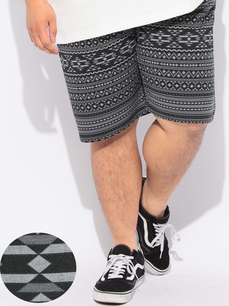 【期間限定/WEB限定価格】ショート パンツ スウェット メンズ 大きいサイズ ミニ裏毛 総柄 ショートパンツ ボトムス ハーフパンツ 短パン 柄  部屋着 春 夏