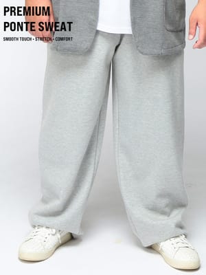 スウェットパンツ PREMIUM SWEAT イージーパンツ 太め ワイドパンツ ボトムス ロングパンツ 無地 シンプル カジュアル ポンチ生地