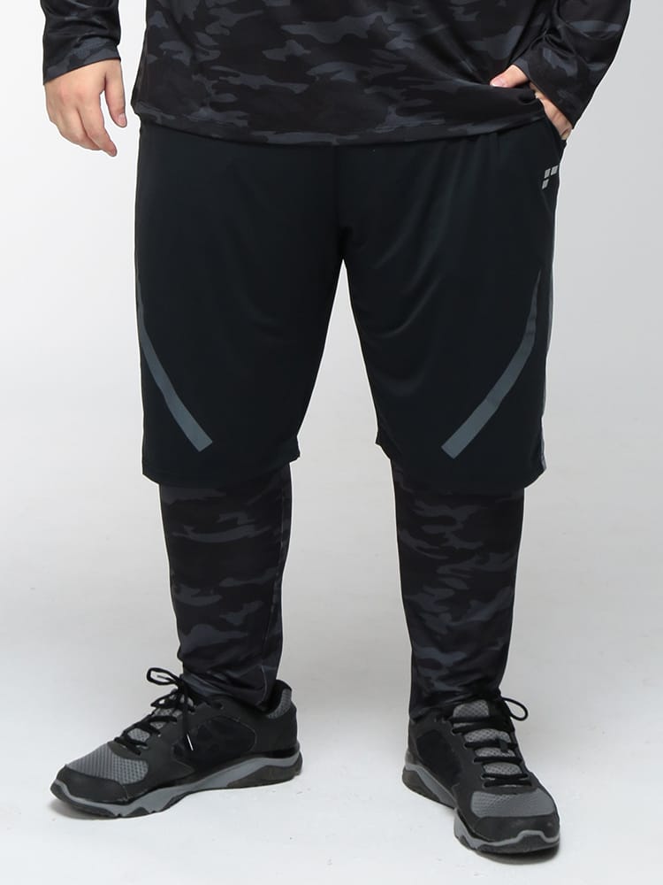 スポーツタイツ メンズ 大きいサイズ ストレッチ DRY 前閉じ ベア天竺 ロングタイツ ボトムス ロングスパッツ アンダーウェア スポーツ トレーニング