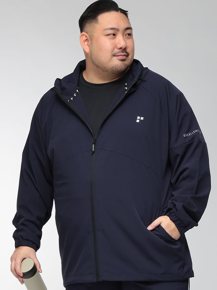 パーカー 長袖 メンズ 大きいサイズ 軽量 DRY ストレッチクロス フルジップ フード付きブルゾン アウター ジップパーカー ブルゾン 羽織 スポーツ トレーニング ジム 作業着 秋 冬