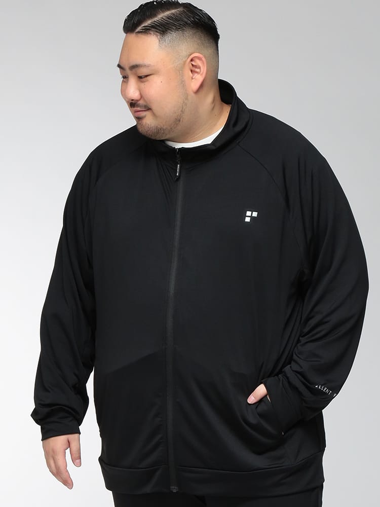 ジャケット メンズ 大きいサイズ ストレッチ 速乾 ベアジャージ フルジップ スタンドジャケット アウター ブルゾン 羽織 スポーツ トレーニング ジム 作業着 秋 冬