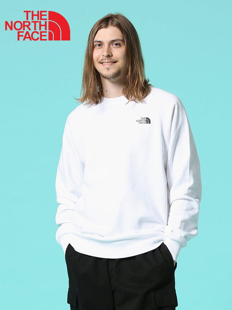 THE NORTH FACE (ザ ノースフェイス) 裏起毛 バックプリント クルーネック 長袖 トレーナー RAGLAN REDBOX CREW EU