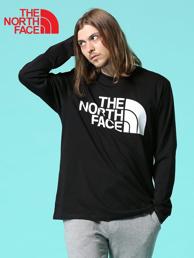 THE NORTH FACE (ザ ノースフェイス) ロゴプリント クルーネック 長袖 Tシャツ STANDARD LS TEE EU