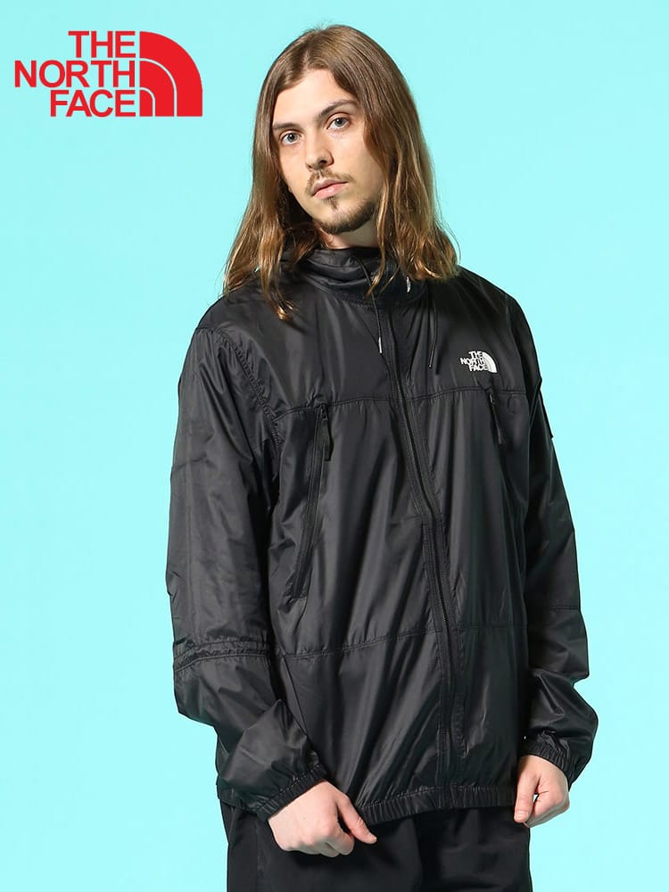 THE NORTH FACE (ザ ノースフェイス) ロゴ フード フルジップ ジャケット WINDWALL BLACKBOX 1990 WINDJACKET EU