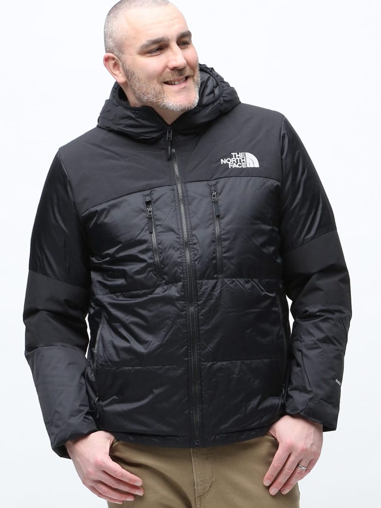 大きいサイズ メンズ THE NORTH FACE (ザ ノースフェイス) ロゴ刺繍 フード フルジップ ダウンジャケット 550フィル HIMALAYAN LIGHT DOWN HOODIE