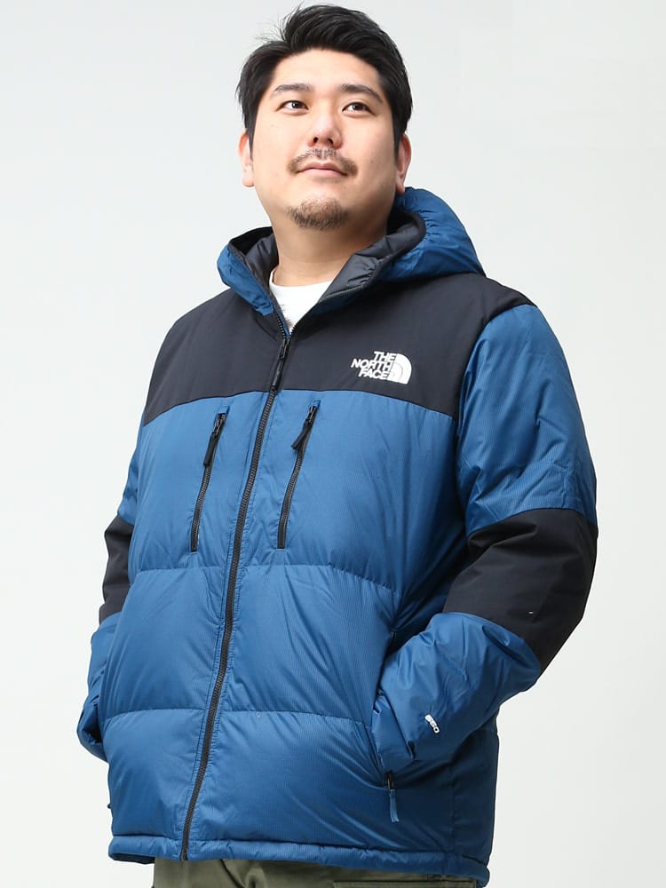 大きいサイズ メンズ THE NORTH FACE (ザ ノースフェイス) ロゴ刺繍 フード フルジップ ダウンジャケット 550フィル HIMALAYAN LIGHT DOWN HOODIE