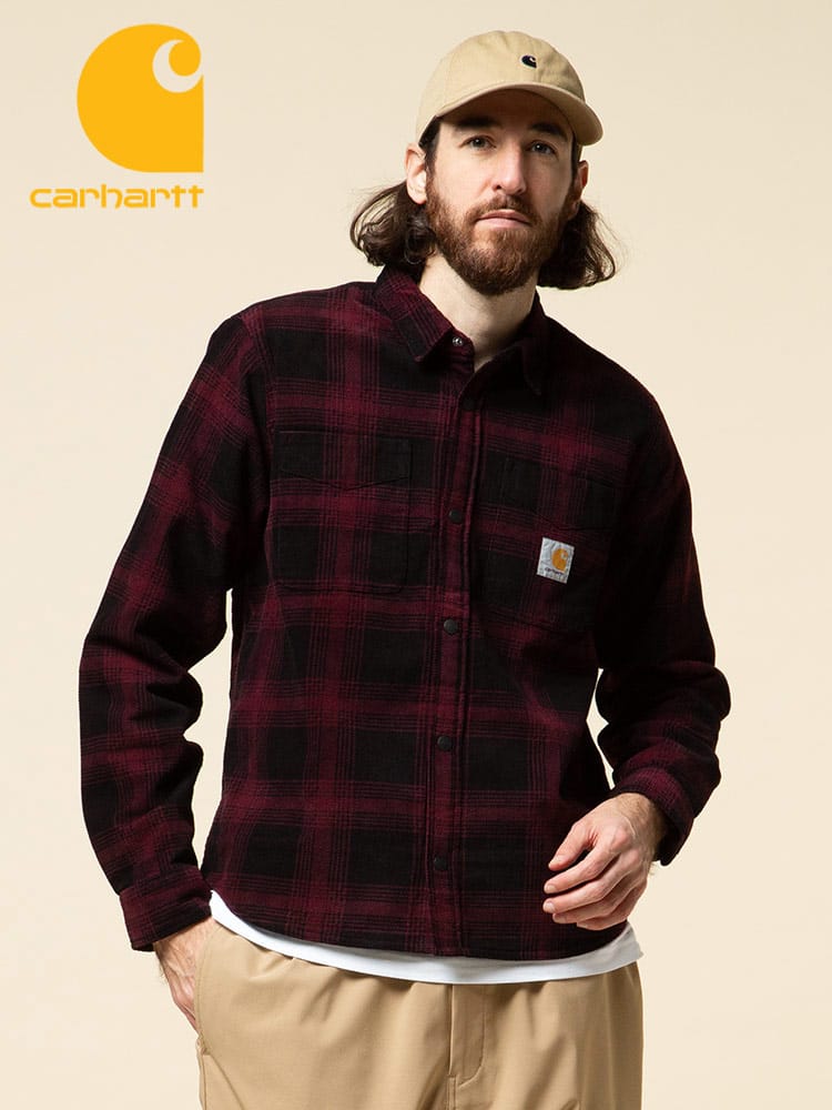 Carhartt (カーハート) コーデュロイ チェック 裏フリース ポケット 