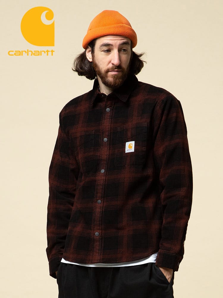 Carhartt (カーハート) コーデュロイ チェック 裏フリース ポケット 長袖 シャツ DUSTIN SHIRT JAC