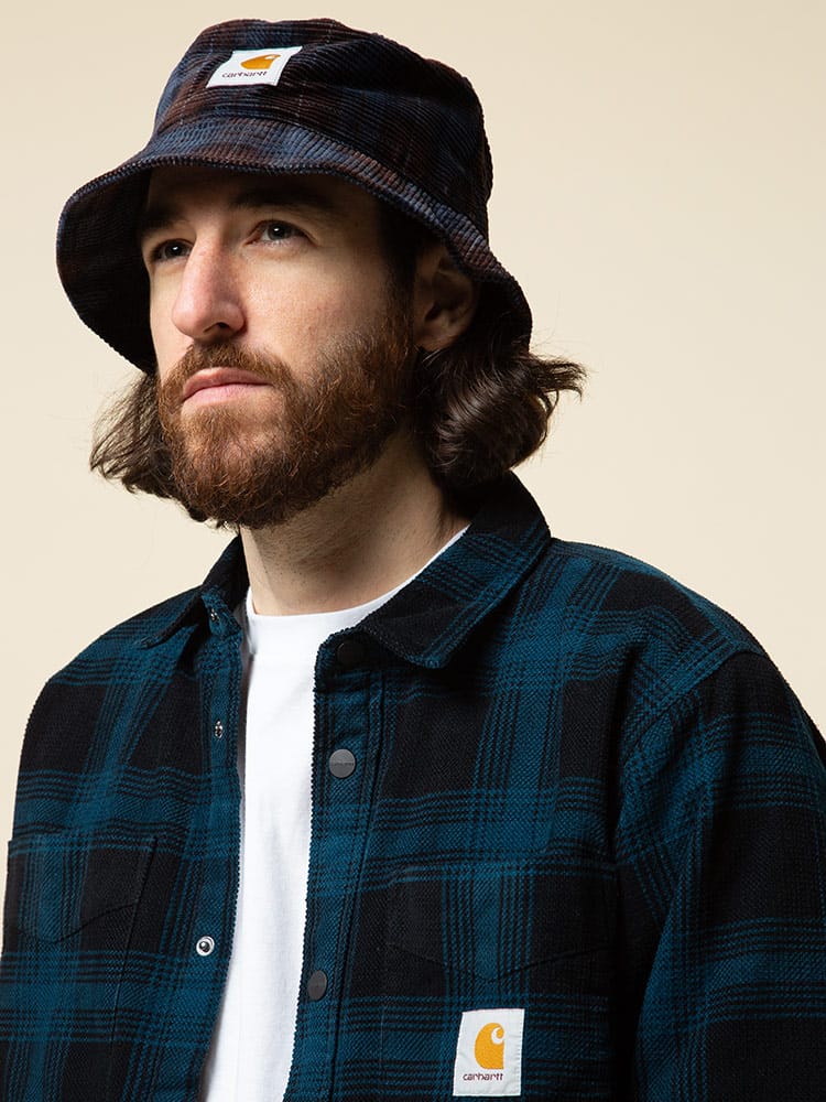 Carhartt (カーハート) コーデュロイ チェック 裏フリース ポケット 