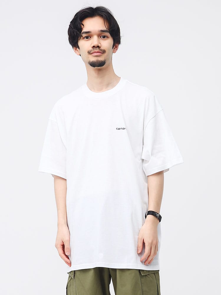 Carhartt (カーハート) 綿100％ ワンポイント クルーネック 半袖 Tシャツ
