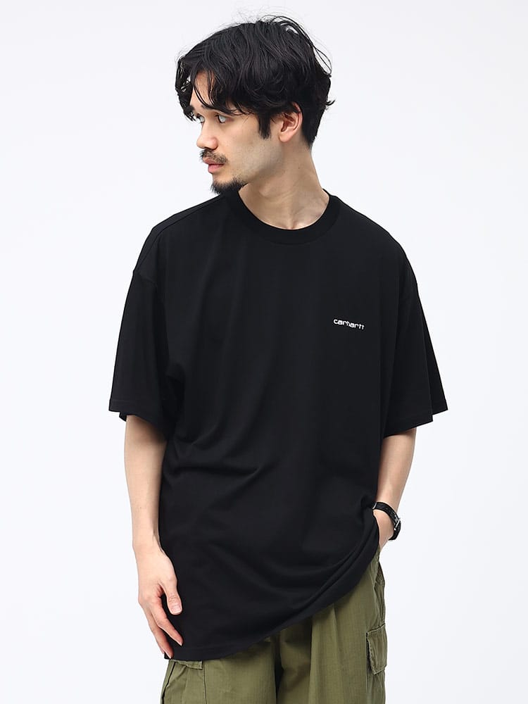 Carhartt (カーハート) 綿100％ ワンポイント クルーネック 半袖 Tシャツ