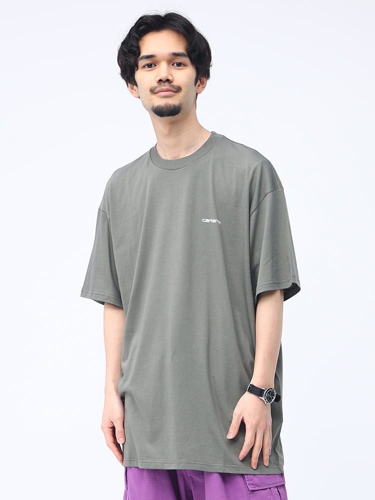 Carhartt (カーハート) 綿100％ ワンポイント クルーネック 半袖 Tシャツ