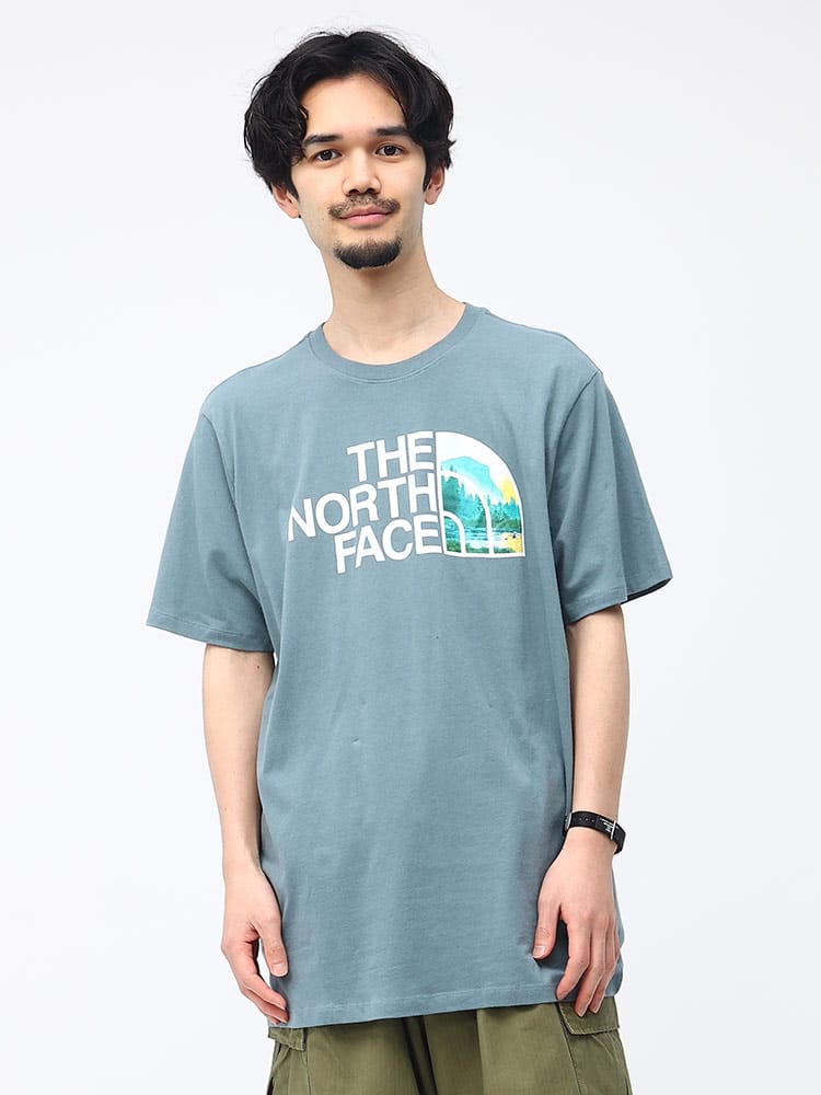 THE NORTH FACE (ザ ノースフェイス) ロゴプリント クルーネック 半袖 Tシャツ M S/S HALF DOME TEE