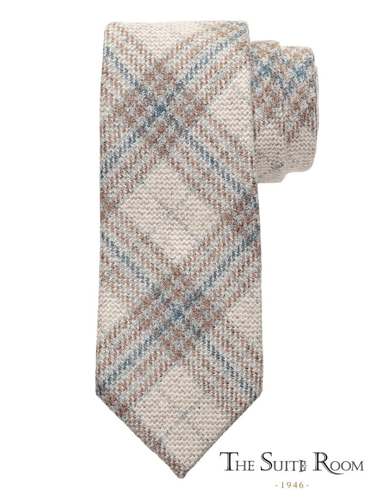 ネクタイ メンズ ビジネス 紳士 Lanificio di Pray ウール100％ チェック柄 ウール ギフト プレゼント THE SUITE ROOM スイートルーム