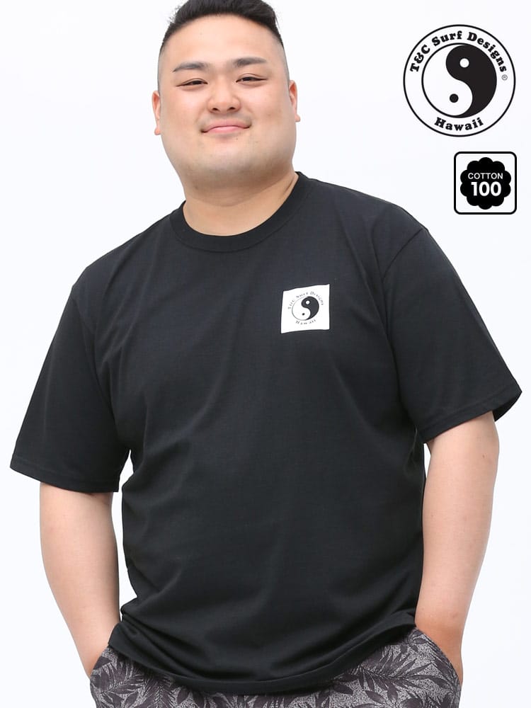大きいサイズ メンズ T＆C Surf Designs (ティーアンドシーサーフデザイン) 綿100％ バックロゴ クルーネック 半袖 Tシャツ