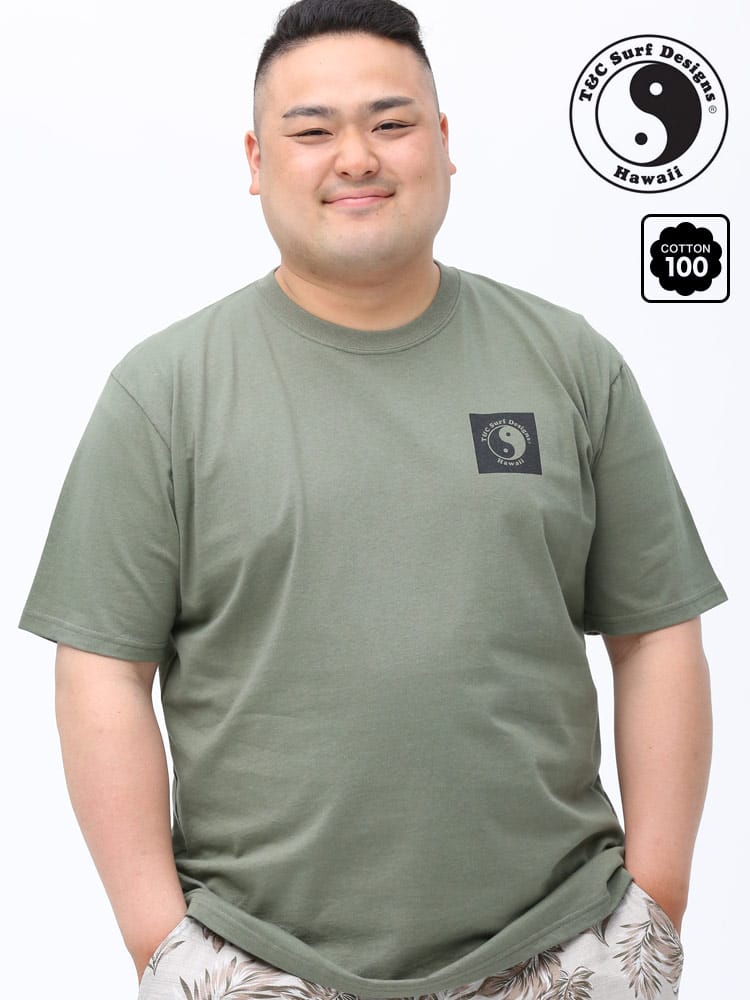 大きいサイズ メンズ T＆C Surf Designs (ティーアンドシーサーフデザイン) 綿100％ バックロゴ クルーネック 半袖 Tシャツ