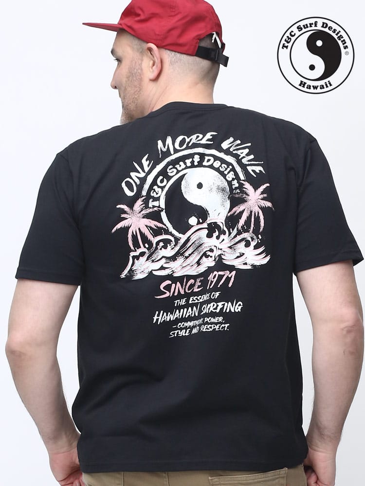 大きいサイズ メンズ T＆C Surf Designs (ティーアンドシーサーフデザイン) ヤシの木 バックプリント クルーネック 半袖 Tシャツ