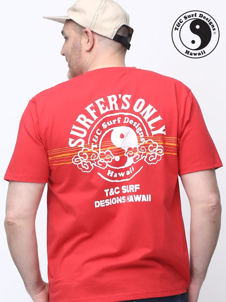 大きいサイズ メンズ T＆C Surf Designs (ティーアンドシーサーフデザイン) パネルプリント クルーネック 半袖 Tシャツ