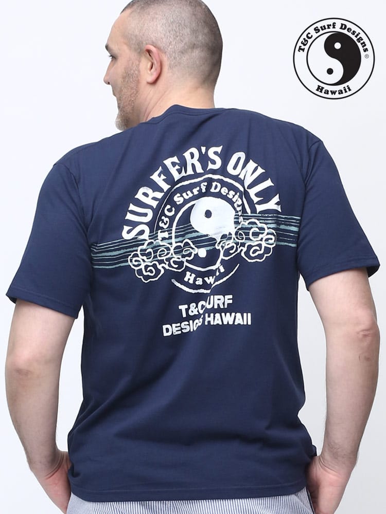 大きいサイズ メンズ T＆C Surf Designs (ティーアンドシーサーフデザイン) パネルプリント クルーネック 半袖 Tシャツ