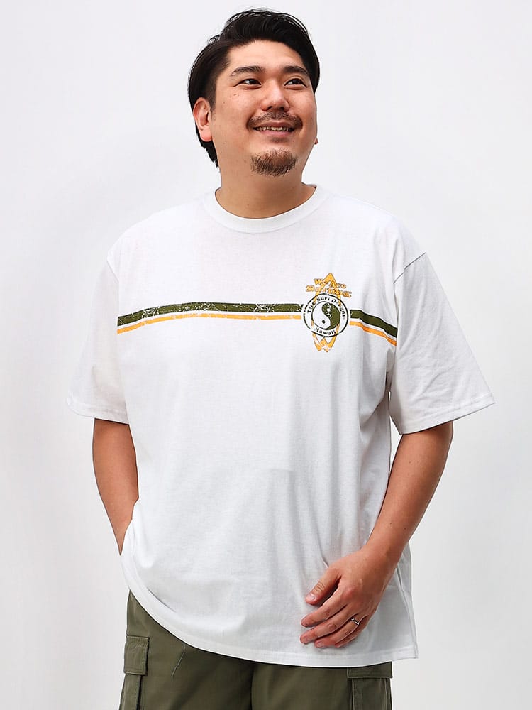 大きいサイズ メンズ T＆C Surf Designs (ティーアンドシーサーフデザイン) サーフ バックプリント クルーネック 半袖 Tシャツ