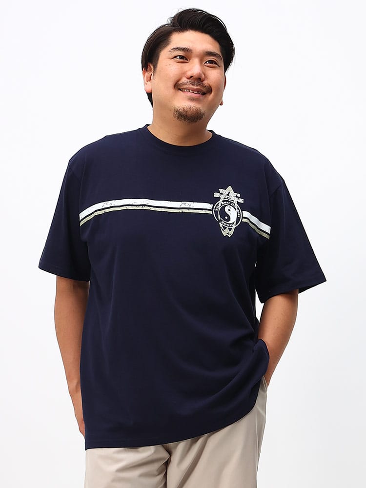 大きいサイズ メンズ T＆C Surf Designs (ティーアンドシーサーフデザイン) サーフ バックプリント クルーネック 半袖 Tシャツ