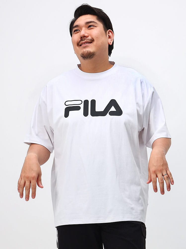 大きいサイズ メンズ FILA (フィラ) 吸水速乾 ストレッチ クルーネック 半袖 Tシャツ