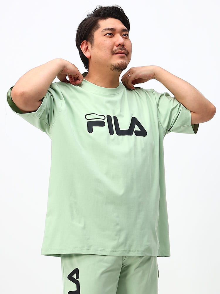 大きいサイズ メンズ FILA (フィラ) 吸水速乾 ストレッチ クルーネック 半袖 Tシャツ