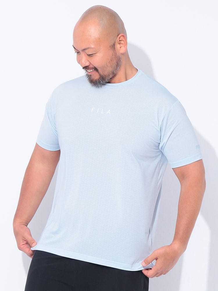 在庫処分 返品交換不可 半袖 Tシャツ 冷感 ストレッチ ボーダーメッシュ トップス 大きいサイズ メンズ