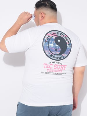 Tシャツ 半袖 メンズ 大きいサイズ 陰陽 バックプリント クルーネック カットソー トップス コットン プリント 春 夏