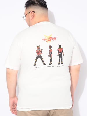 Tシャツ 半袖 メンズ 大きいサイズ 仮面ライダー クウガ ポケット クルーネック カットソー トップス ポケT キャラクター プリント 春 夏 仮面ライダー カメンライダー