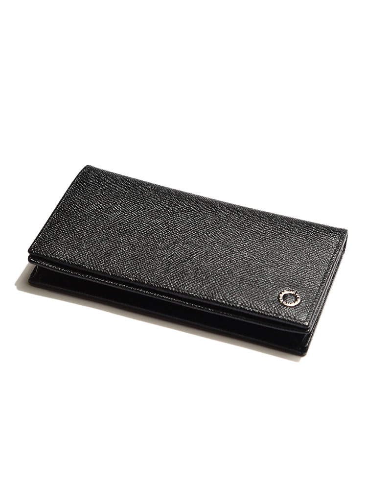 BVLGARI (ブルガリ) レザー ワンポイント フラップ 長財布 BLG30398
