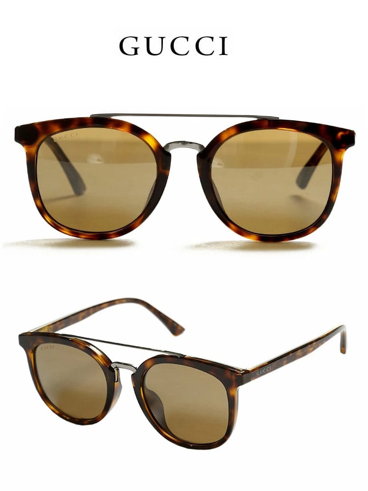 グッチ メンズ サングラス GUCCI ロゴ ブラウンレンズ ボストン ブリッジ セルフレーム デミ ブランド サングラス アイウェア GC0403SA002