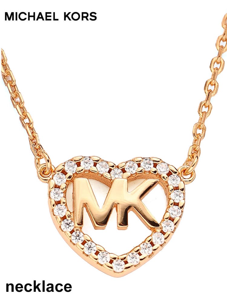 マイケルコース レディース ネックレス MICHAEL KORS ブランド アクセサリー ハート MKロゴ 調節可能 箱付き ギフト プレゼント MMKLC1244AN791