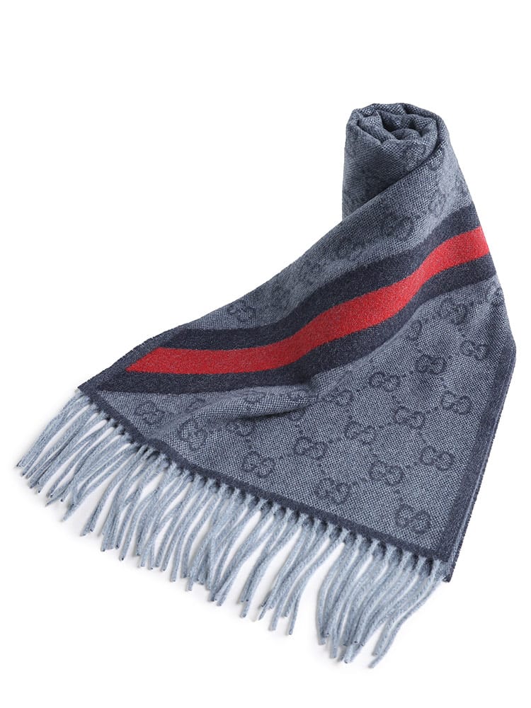GUCCI (グッチ) ウール GG ウェビングライン マフラー GC5706033G200 ブランド メンズ 男性 ストール