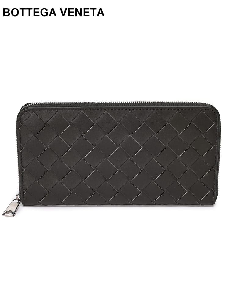 BOTTEGA VENETA (ボッテガ・ヴェネタ) レザー イントレチャート ラウンドジップ ロングウォレット
