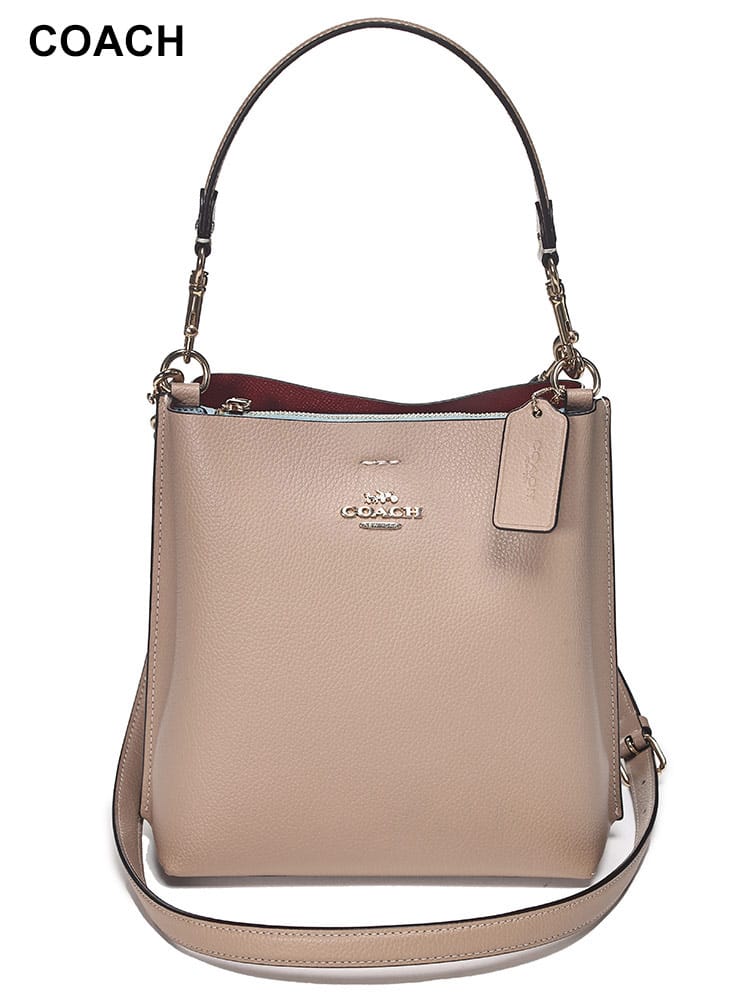 COACH (コーチ) ダブルフェースレザー マグネット開閉 2WAY ハンドバッグ レディース