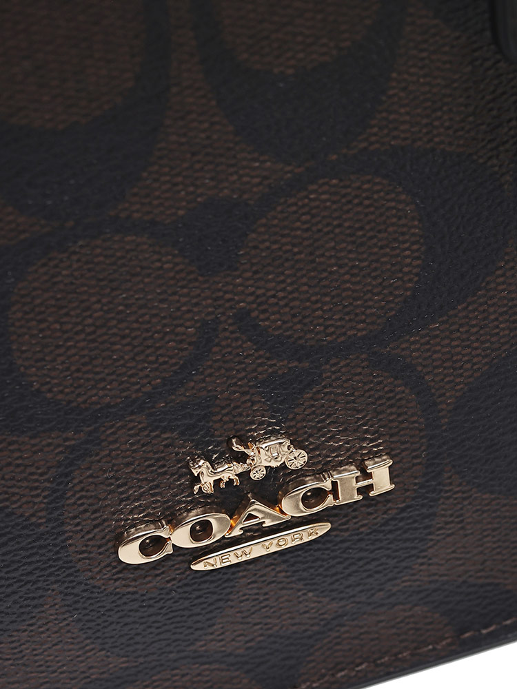 COACH (コーチ) シグネチャー コーテッドキャンバス スムースレザー ...