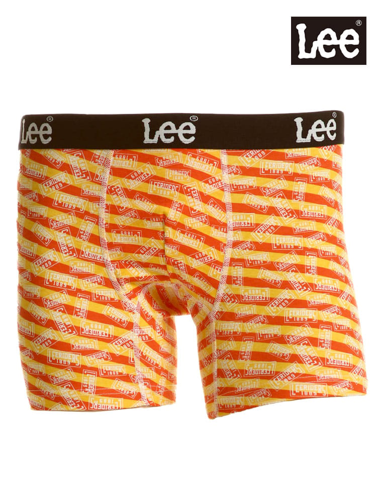 在庫処分 返品交換不可 大きいサイズ メンズ Lee リー 斜めストライプ ロゴ 前閉じ ボクサーパンツ