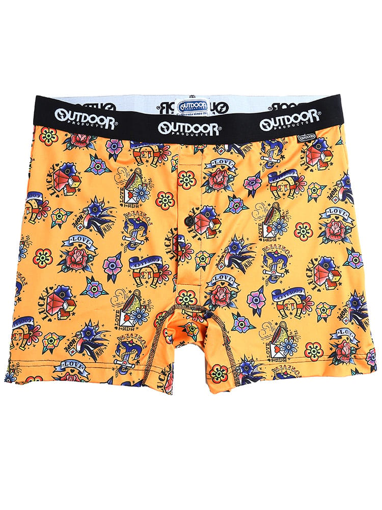 在庫処分 返品交換不可 大きいサイズ メンズ OUTDOOR PRODUCTS アウトドアプロダクツ 吸水速乾 ストレッチ 総柄プリント 前開き ボクサーパンツ 4L 3L 6L 5L