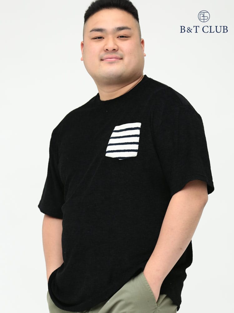 大きいサイズ メンズ B＆T CLUB (ビーアンドティークラブ) ジャガードポケット クルーネック 半袖 Tシャツ