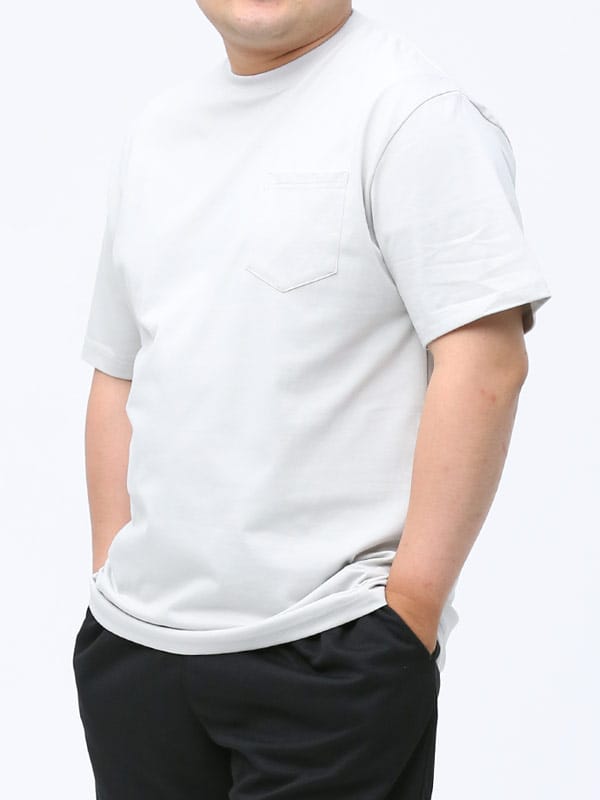 B＆T CLUB (ビーアンドティークラブ) 接触冷感 吸水速乾 無地 ポケット付き クルーネック 半袖 Tシャツ