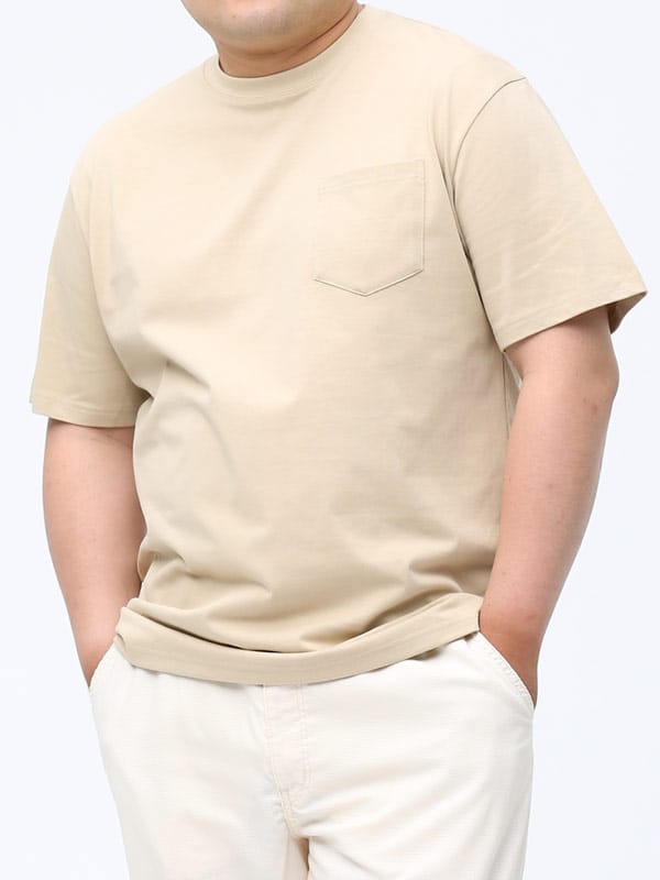 B＆T CLUB (ビーアンドティークラブ) 接触冷感 吸水速乾 無地 ポケット付き クルーネック 半袖 Tシャツ