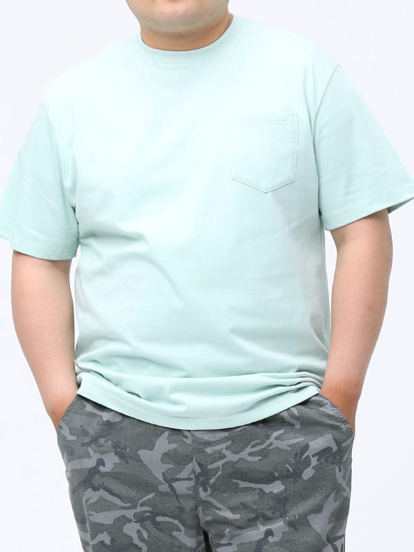 B＆T CLUB (ビーアンドティークラブ) 接触冷感 吸水速乾 無地 ポケット付き クルーネック 半袖 Tシャツ