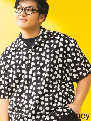 ディズニー  / シャツ 半袖 メンズ 大きいサイズ 『ミッキー』 デザインシャツ アロハシャツ DISNEY Mickey / サカゼン80周年記念 オリジナルデザイン