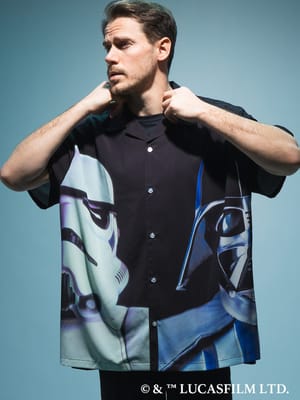 『STAR WARS/スター・ウォーズ』シャツ 半袖 メンズ 大きいサイズ デザインシャツ「ダース・ベイダー」「ストームトルーパー」デザインプリント / サカゼン80周年記念 オリジナルデザイン