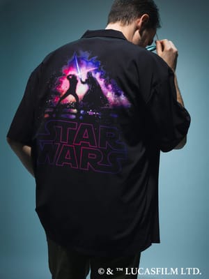 『STAR WARS/スター・ウォーズ』シャツ 半袖 メンズ 大きいサイズ デザインシャツ「ルーク・スカイウォーカー」「ダース・ベイダー」デザインプリント / サカゼン80周年記念 オリジナルデザイン