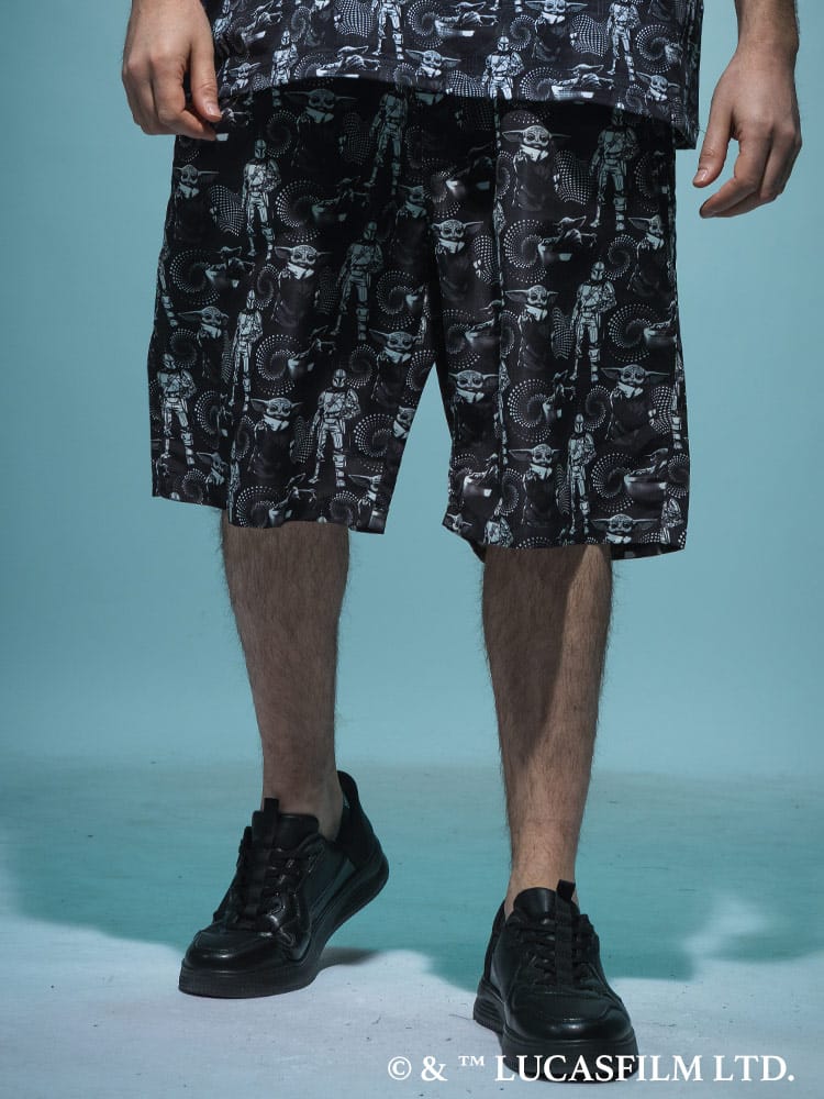 『STAR WARS/スター・ウォーズ』ショートパンツ メンズ 大きいサイズ デザインパンツ「マンダロリアン」デザインプリント / サカゼン80周年記念 オリジナルデザイン