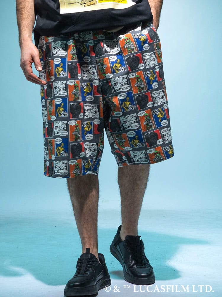 『STAR WARS/スター・ウォーズ』ショートパンツ メンズ 大きいサイズ デザインパンツ デザインプリント / サカゼン80周年記念 オリジナルデザイン