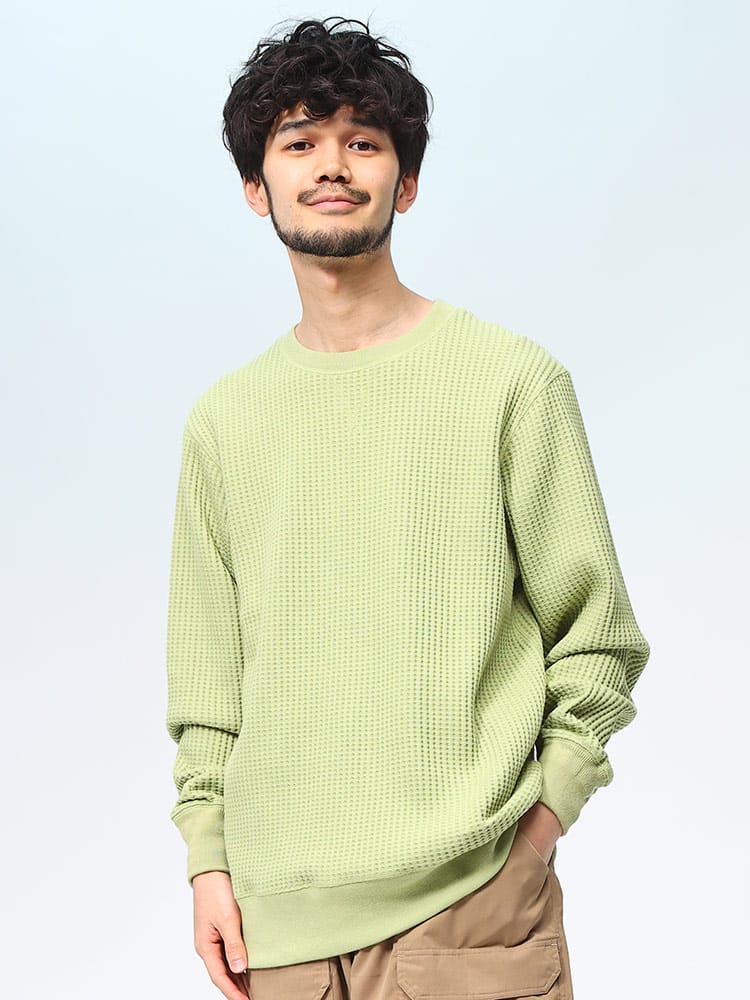 ジェーイーモーガン ロンT ワッフル クルーネック 長袖 メンズ JEMORGAN LONG JOHNS トップス カラー系 ベーシック JB00152C