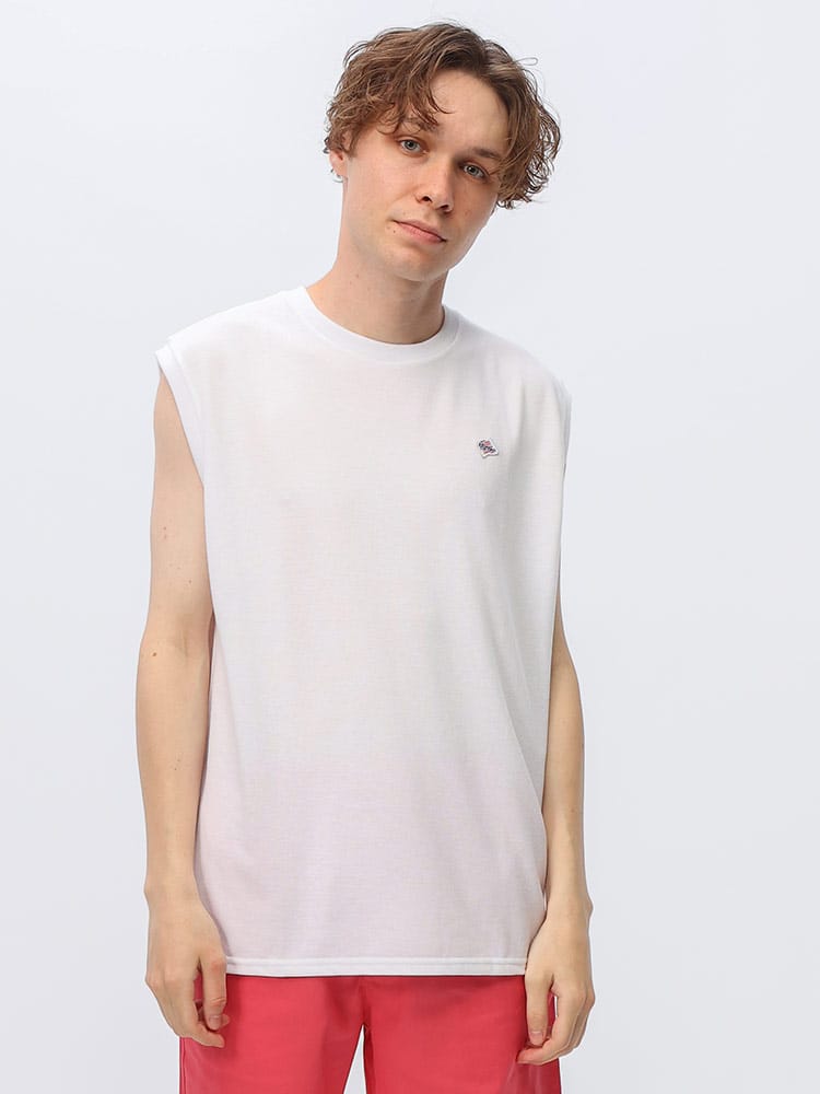 JEMORGAN LONG JOHNS (ジェーイーモーガンロングジョーンズ) 鹿の子 ロゴワッペン クルーネック ノースリーブ Tシャツ JD71522S